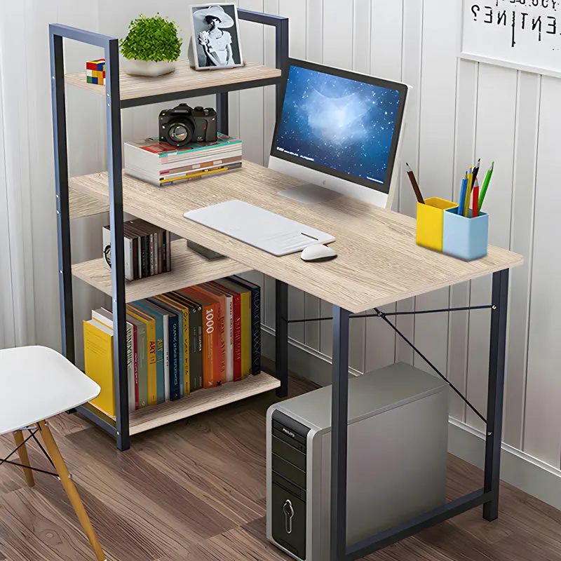 Birou Bencour cu biblioteca, 90x40x110 cm - Natur-Negru