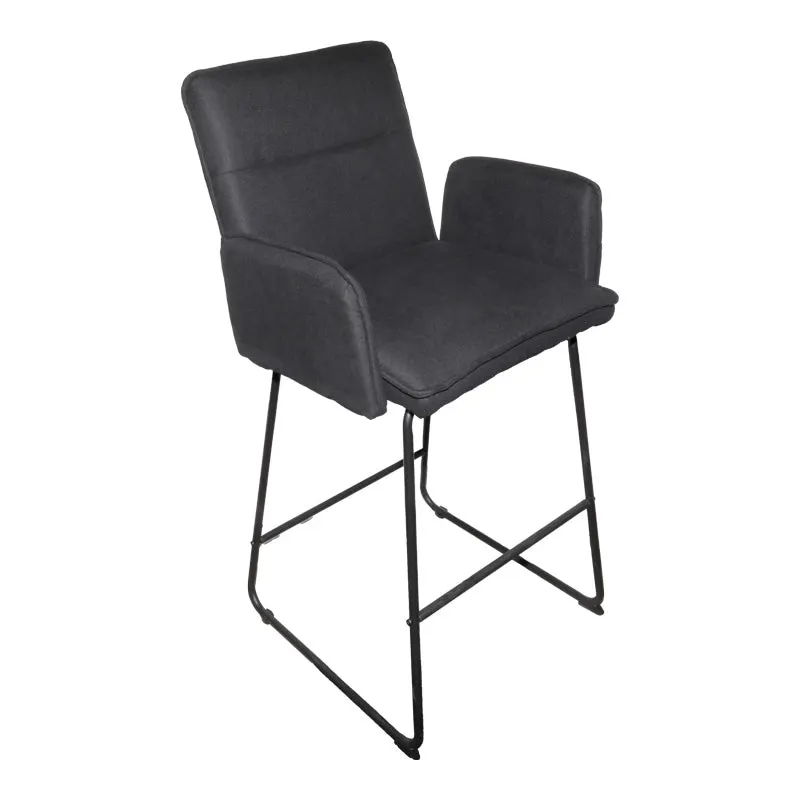 Scaun de bar Essential, stofa si metal, 57x64x107 cm - Negru
