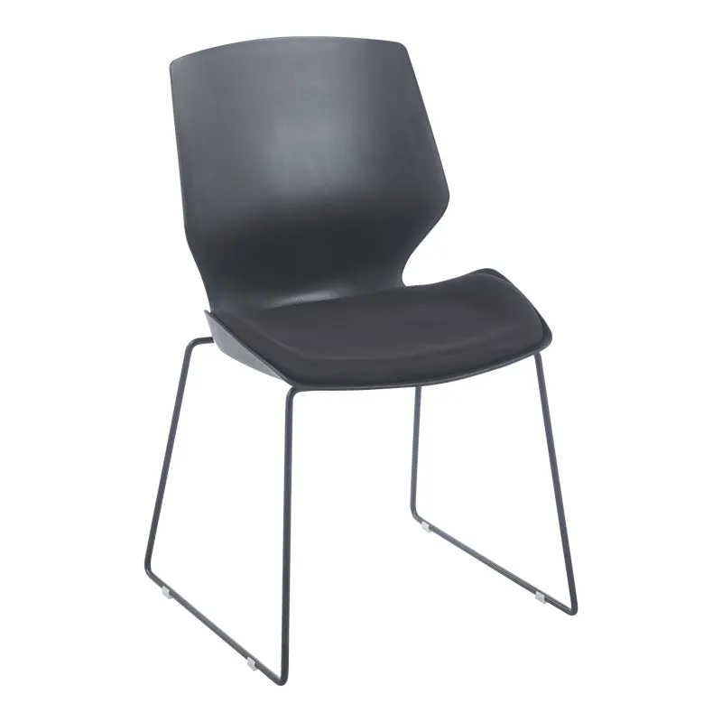Scaun de vizitator, autentic negru cu perna, 47x52x85 cm - Negru