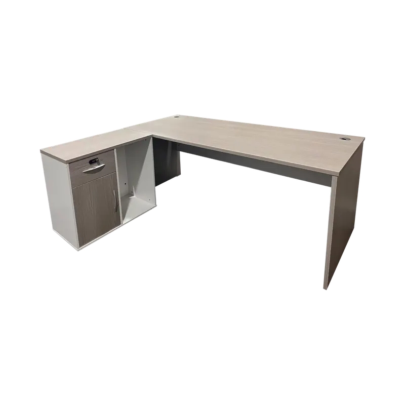 Birou de colt Armadi I, Sonoma-Alb, 180x80x75 cm - Natur