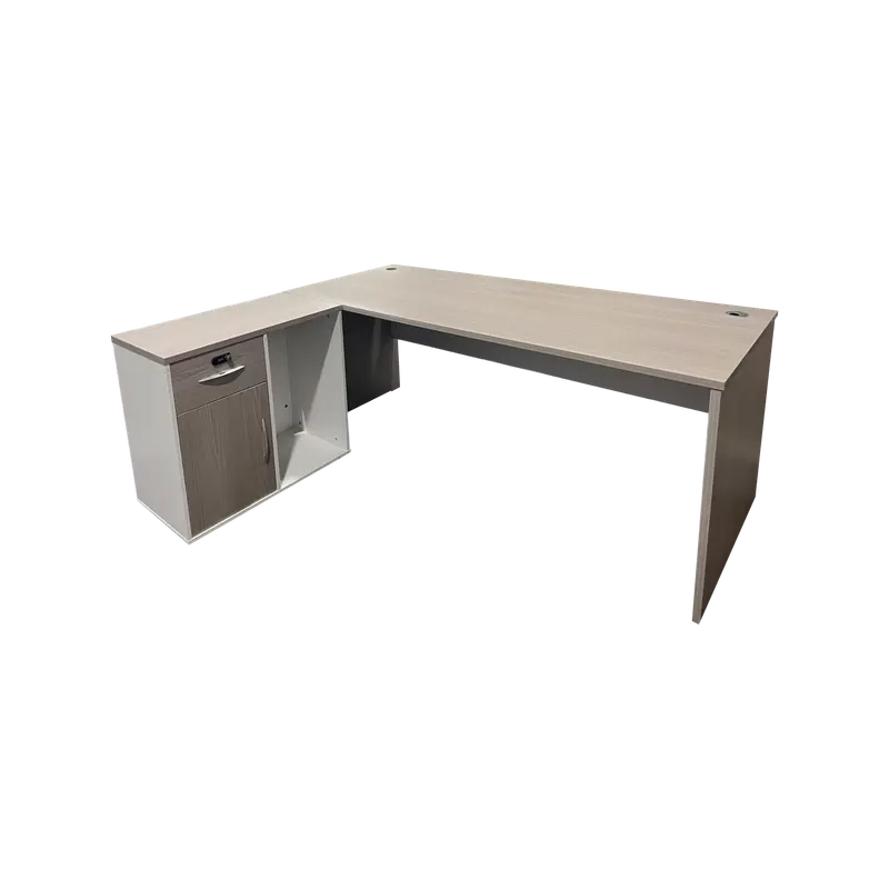 Birou colt de lucru profesional Armadi, Sonoma-alb, 140x70x75 cm - Alb