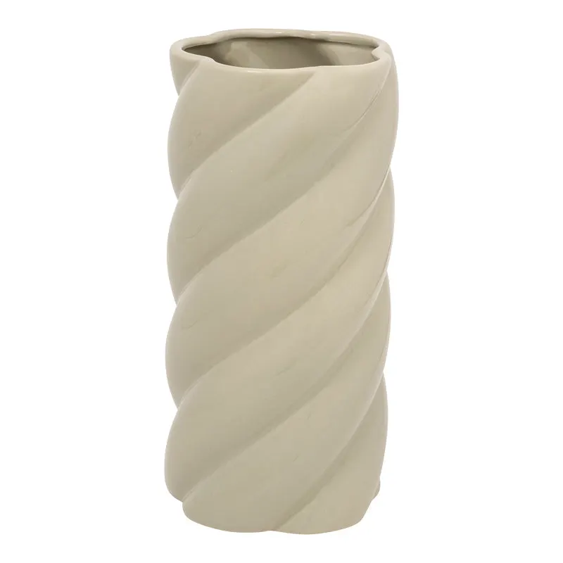 Vaza ceramica Dermel, Bej, 12x12x25 cm - Bej