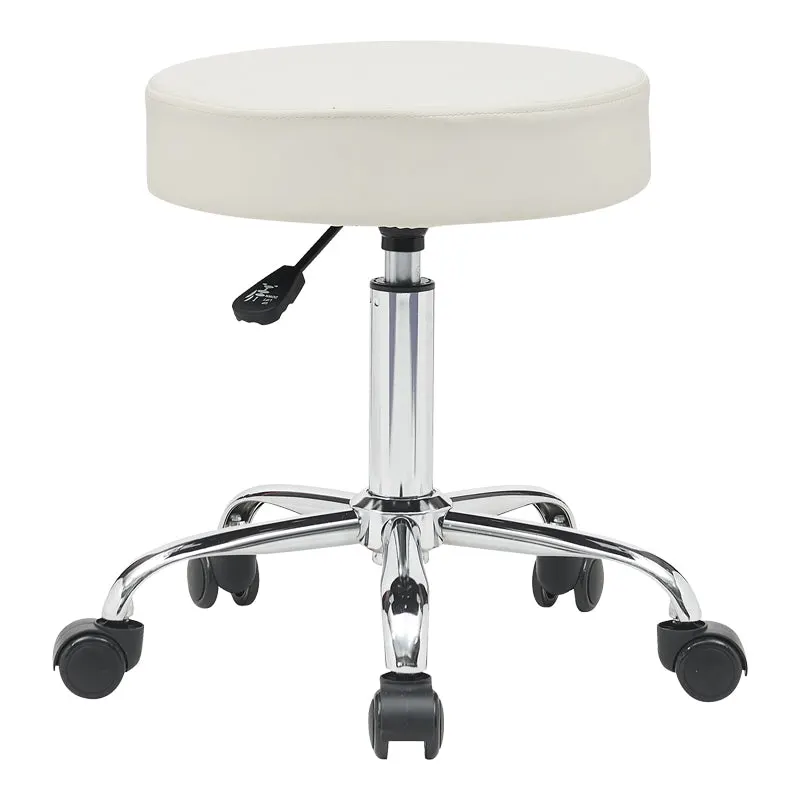 Taburet birou-lucru cu roti Uficio pu, alb, 46x42x48-64 cm - Alb