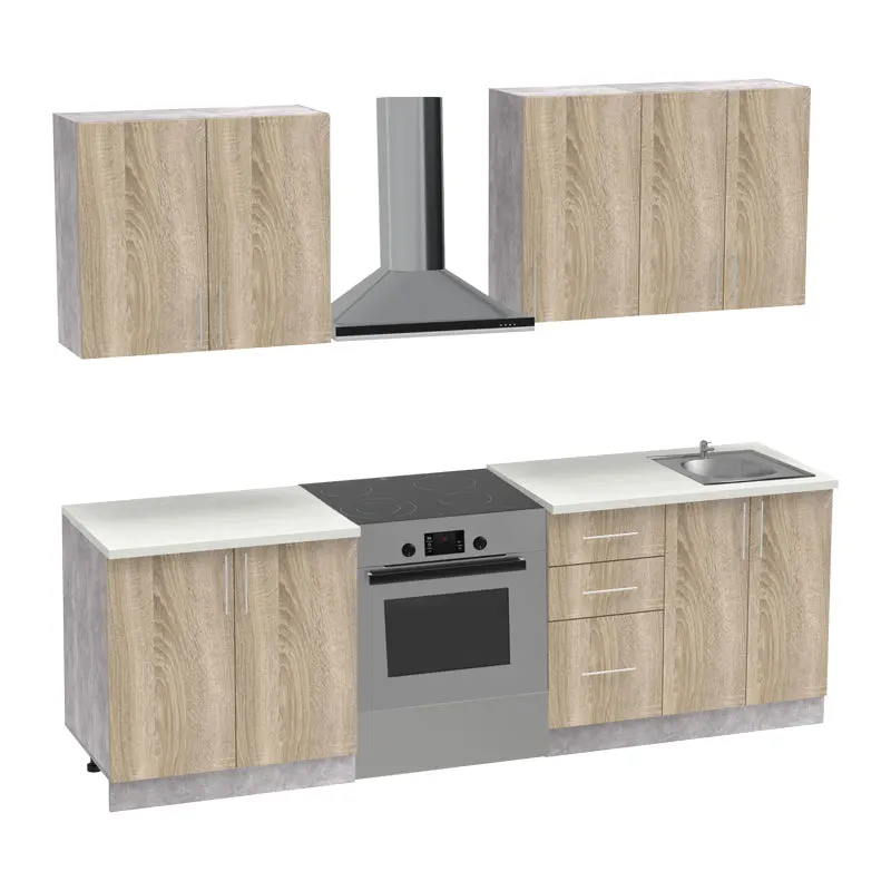 Set mobila bucatarie 4 buc Festa V, Sonoma, 160x60x85 cm - Stejar