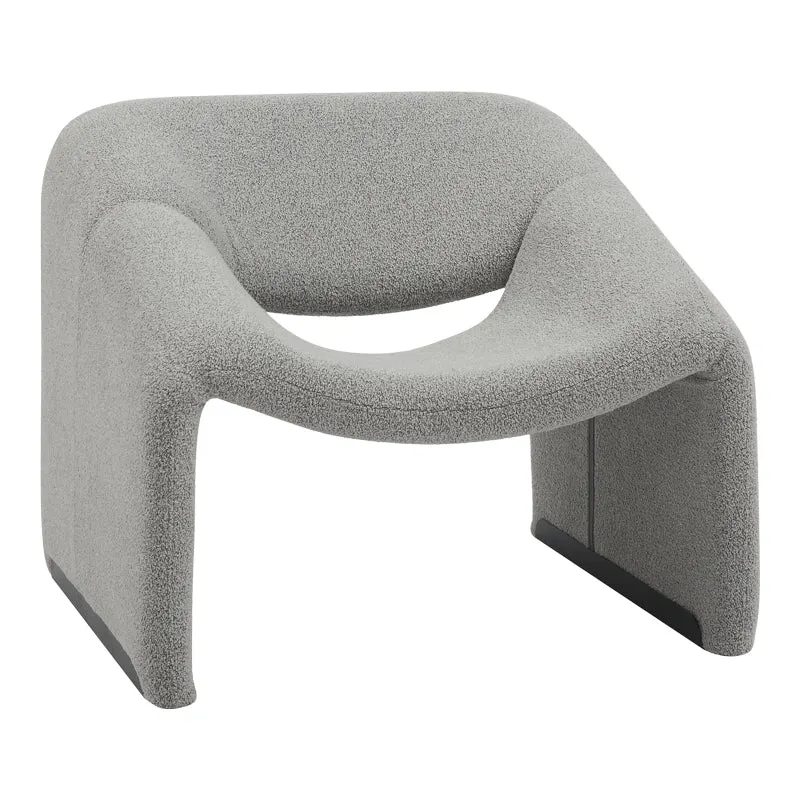 Fotoliu Clous boucle tesatura, Gri, 86x77x74 cm - Gri