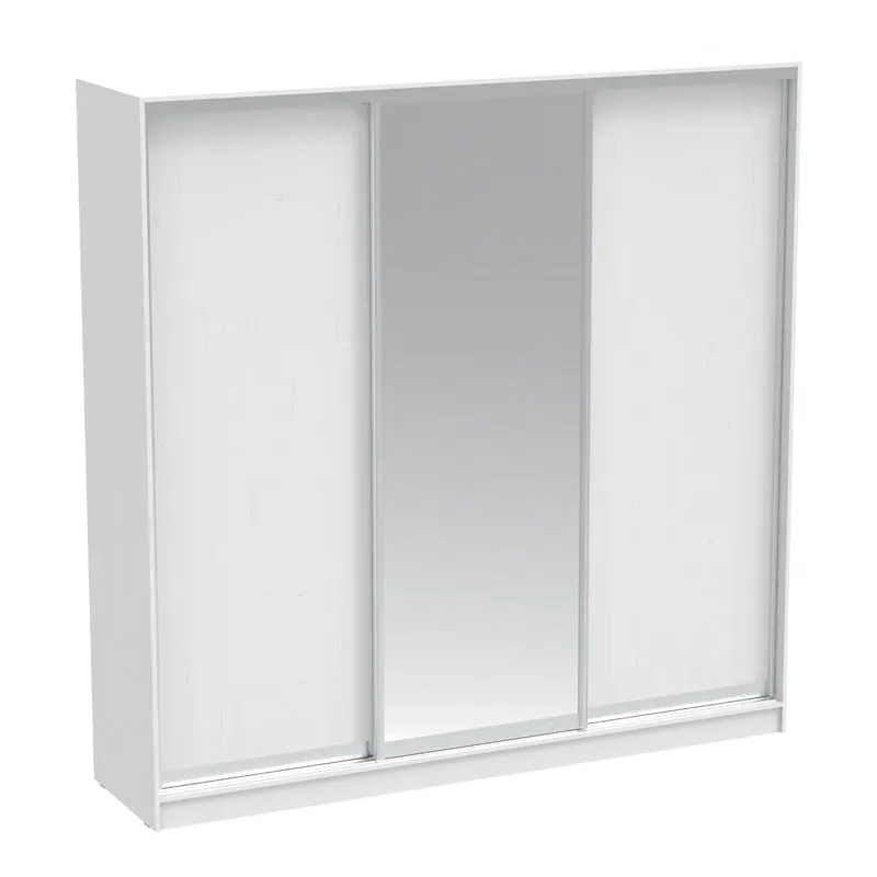 Dulap dormitor cu 2 usi glisante cu oglinda Aparador, Alb - Stejar, 240x60x240 cm - Alb
