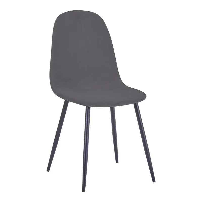 Scaun de sufragerie Bella din Panza neagra metal, negru, 43x52x89 cm - Gri
