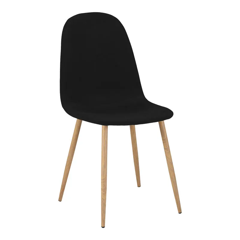 Scaun de sufragerie Bella din stofa gri, deschis Natural, 43x52x89 cm - Negru