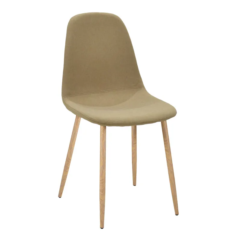 Scaun de sufragerie Bella din stofa gri, deschis Natural, 43x52x89 cm - Bej