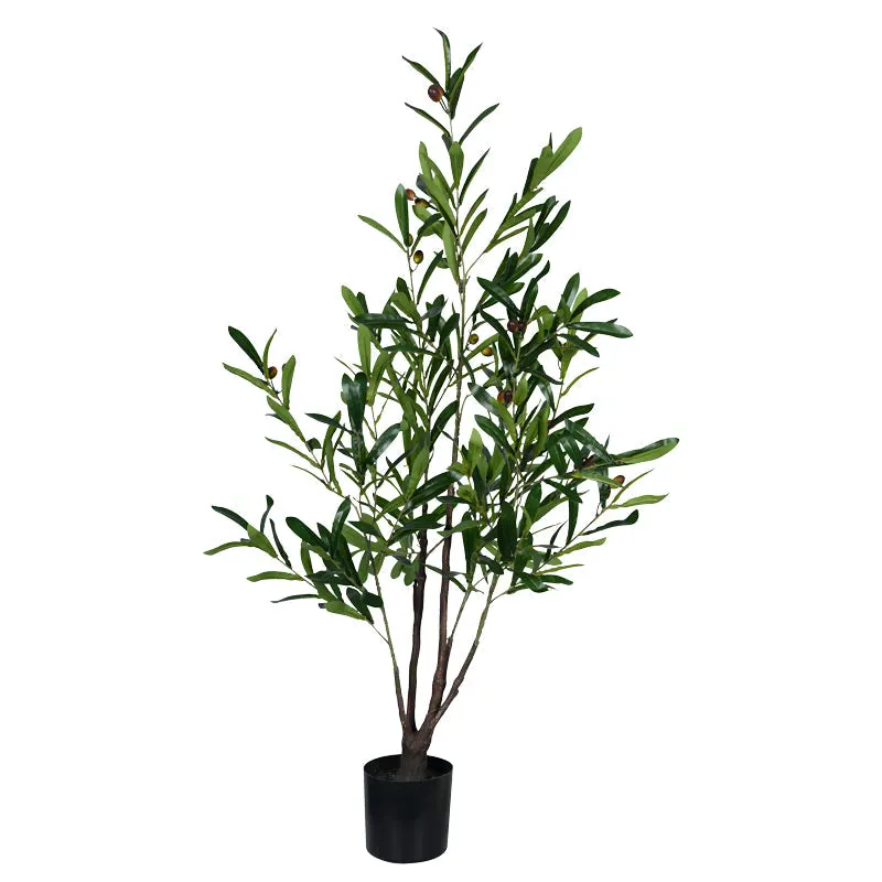 Planta decorativa Olive treeghiveci, verde, H120 cm - Negru