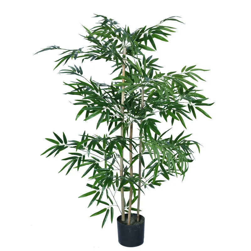 Planta decorativa Bambusghiveci, verde, H130cm - Negru