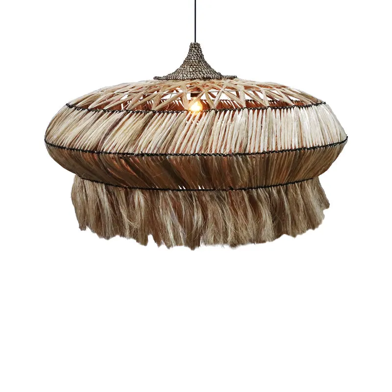 Lustra Merdone lemn de abaca, Natural, 110x110x65 cm - Natur
