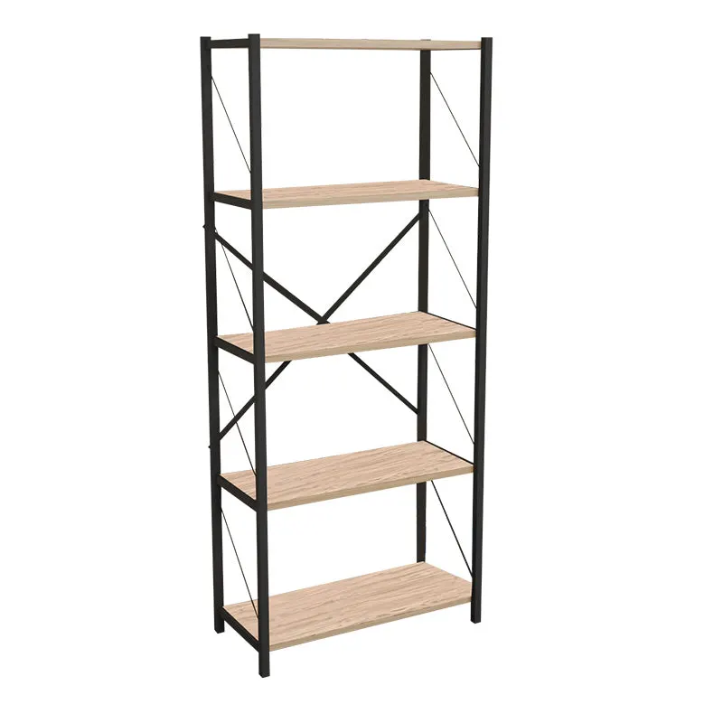 Biblioteca Draizy stejar-metal, negru, 60x30x150 cm - Gri