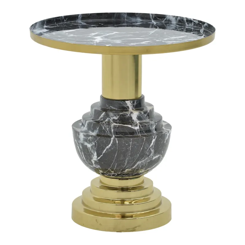 Masuta de cafea Cogent metal negru, auriu, 46x46x50 cm - Negru