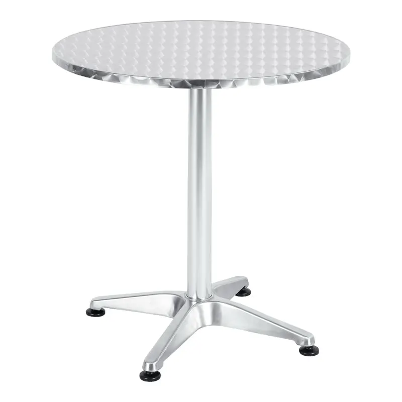 Masa Lazo crom aluminiu, D70x70 cm - Argintiu