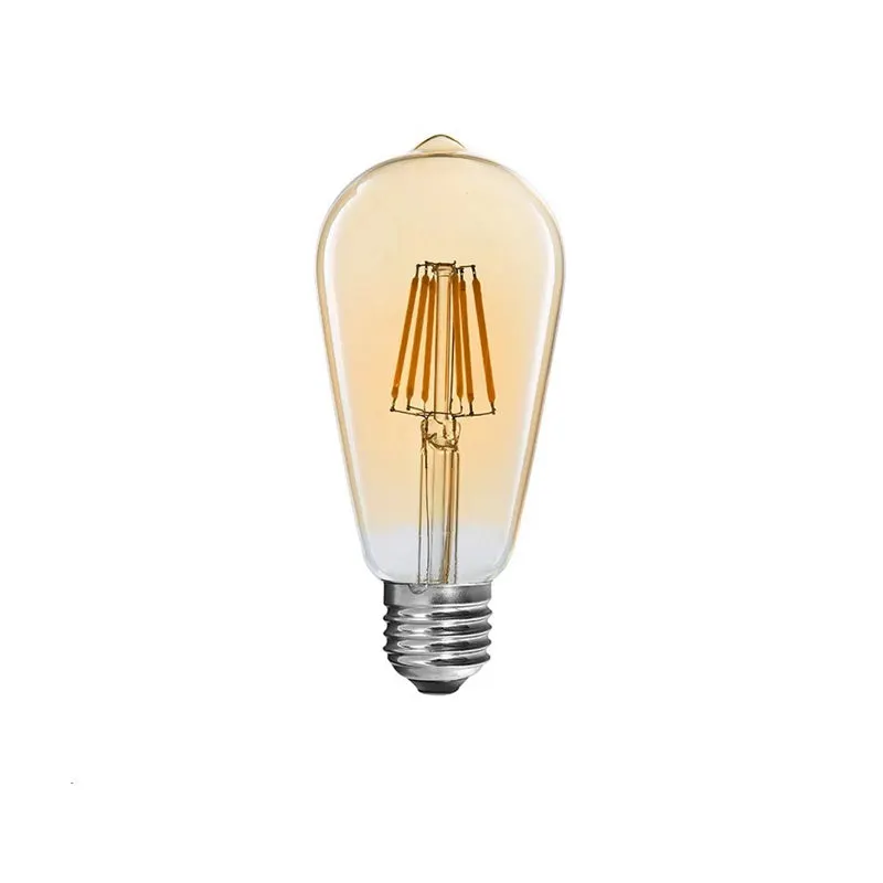 Lampa LED ST64 Bec 3000K chihlimbar, 7x7x15 cm - Alb