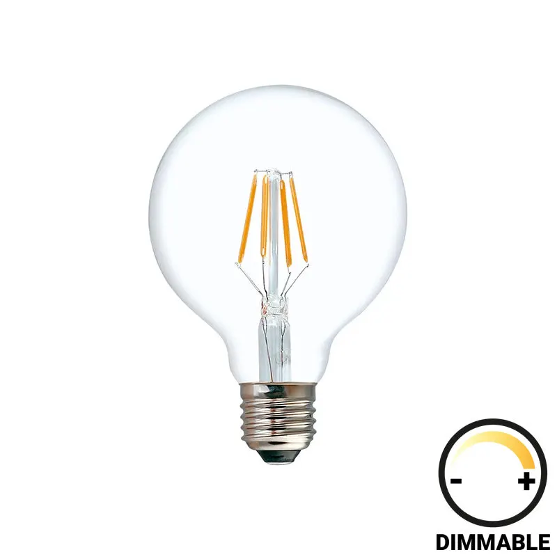 Lampa LED G80 Bec dimmabil, Transparent, 8x8x12 cm - Multicolor