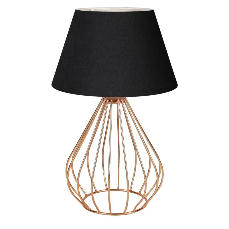 Lampa de masa PWL-1150, negru-auriu, D22x37 cm - Negru