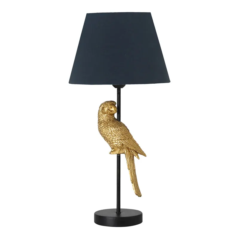 Lampa de masa Birdly metal, negru-auriu, D25x47 cm - Negru