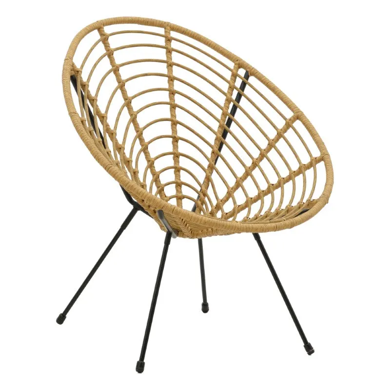 Scaun de gradina Naoki, Negru, 78x74x87 cm - Natur