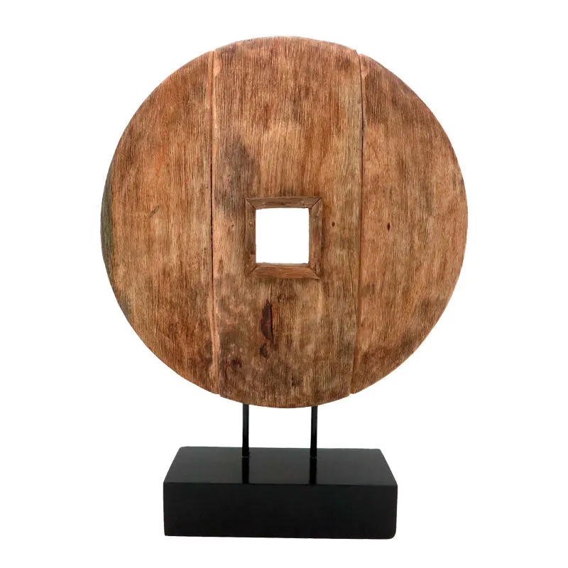 Decoratiune masa Cart lemn de mango Natural si fier, 40x9x54 cm - Natur