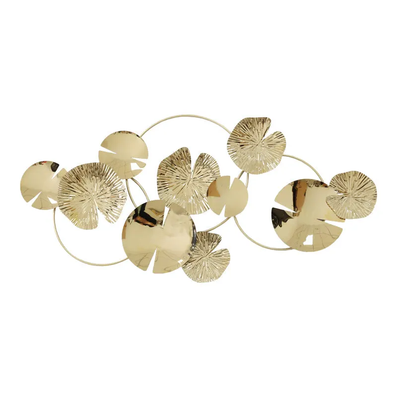 Decoratiune de perete din metal Lacy metal, Auriu, 118x57x5 cm - Auriu