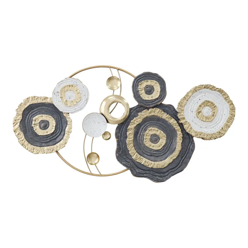 Decoratiune de perete din metal Cirsus, Auriu, 91x49 cm - Auriu