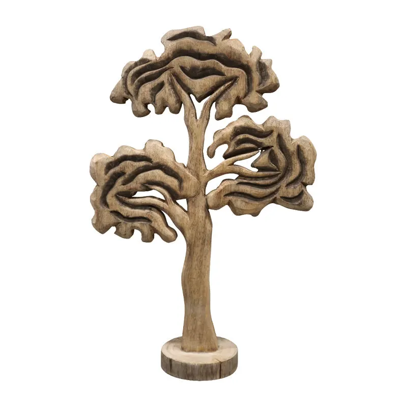 Decoratiune de masa brad Ethelia lemn Natural de mango, 36x11x53 cm - Natur
