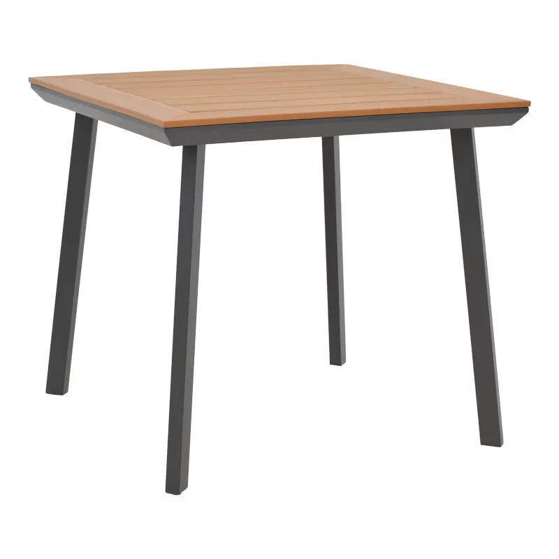 Masa Synergy aluminiu antracit-placaj, Natural, 80x80x74 cm - Antracit