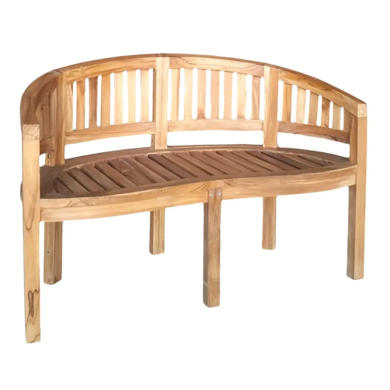 Canapea 2 locuri Coren lemn de tec, Natural, 130x61x87 cm - Natur