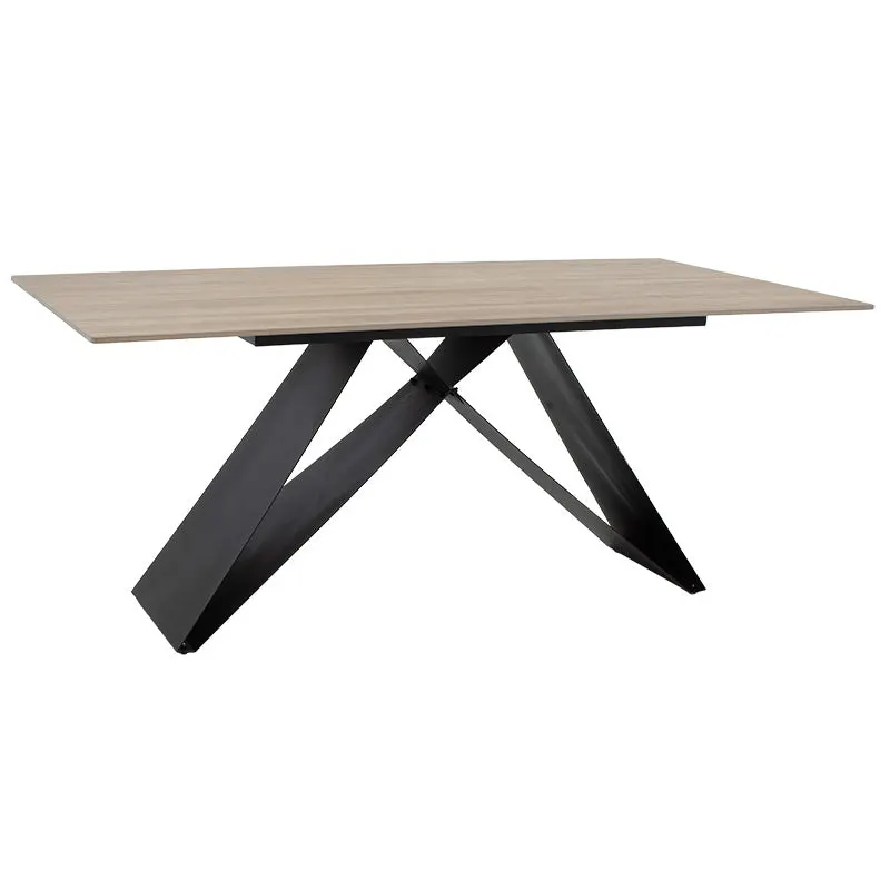Masa Sabrina, sonoma - negru, 180x90x75 cm - Stejar