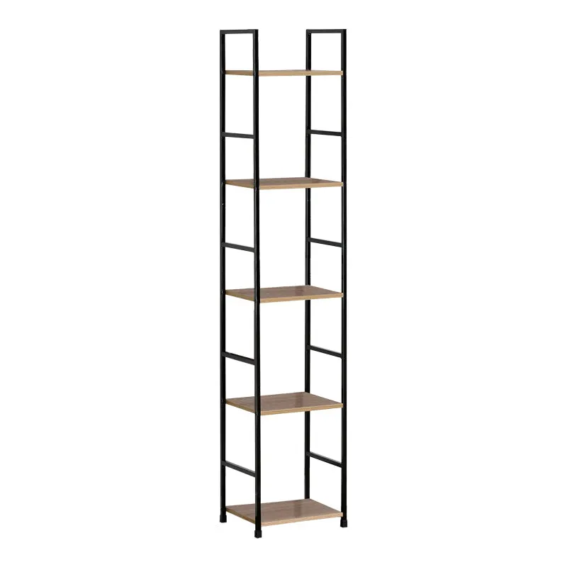 Biblioteca Azuel stejar-otel, negru, 29x24x144 cm - Stejar