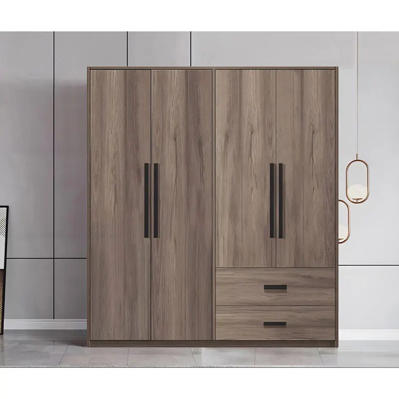 Dulap cu 4 usi Edritte cu sertare nuc, deschis, 160x52x195 cm - Nuc