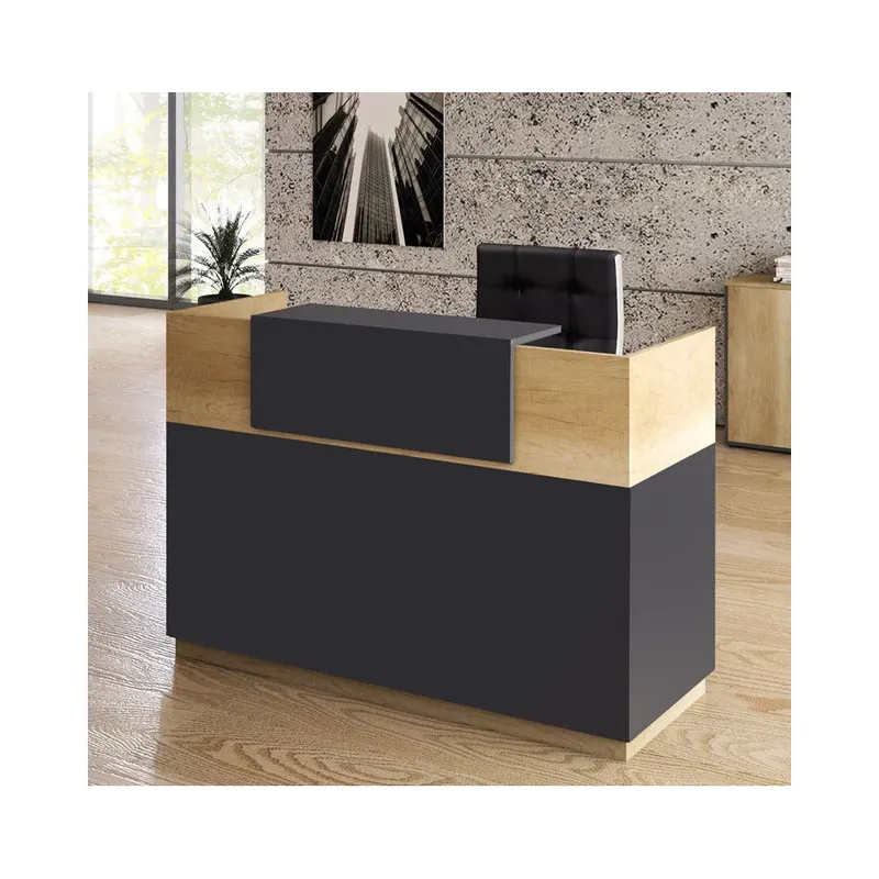 Receptie Lotus, stejar - Gri inchis, 180x70x110 cm - Stejar