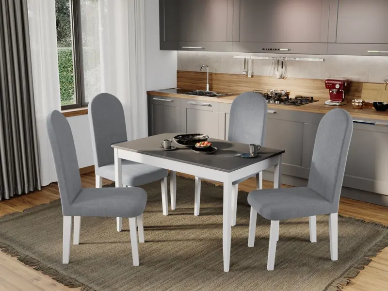Set Masa Grand Gri + 4 Scaune Grand Gri Deschis