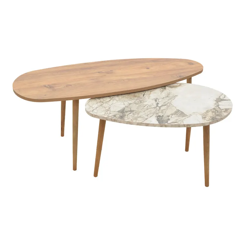 Masa de cafea din de Monty, Nuc - Stejar, 116x46x46 cm - Stejar