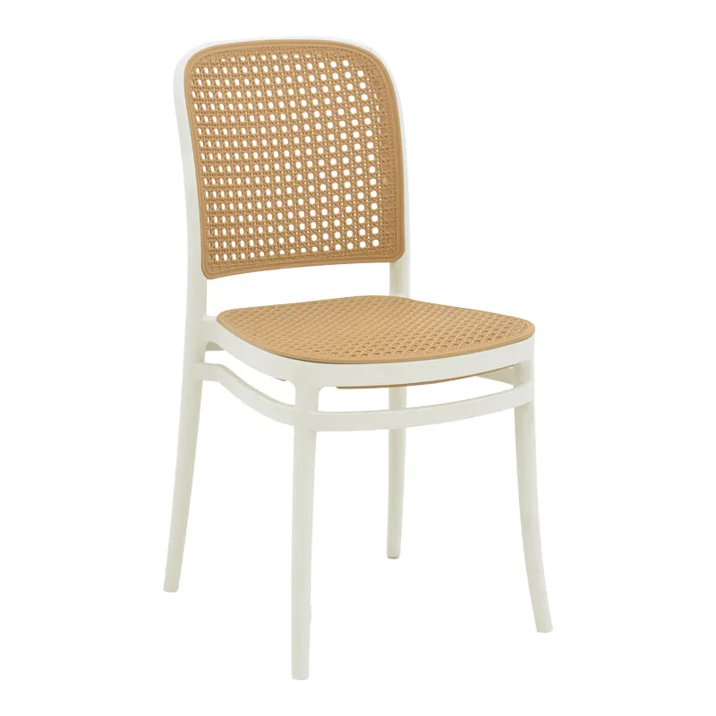 Scaun Nereus, Alb - Negru, 45x43x84 cm - Alb