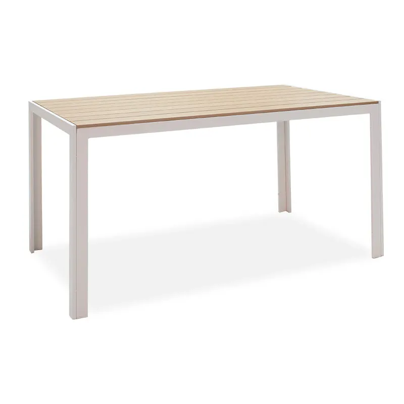 Masa Nares aluminiu alb-plywood Natural 140x80x73 cm, 80x140 cm - Natural