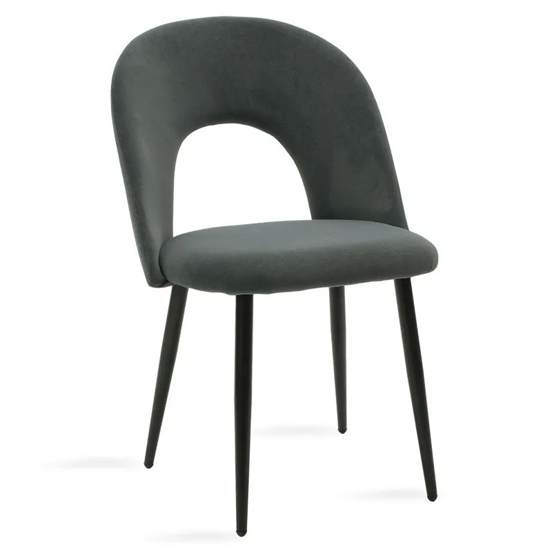 Fotoliu Jonah catifea, picioare, negre, Diverse culori, 57x55 cm - Gri Inchis
