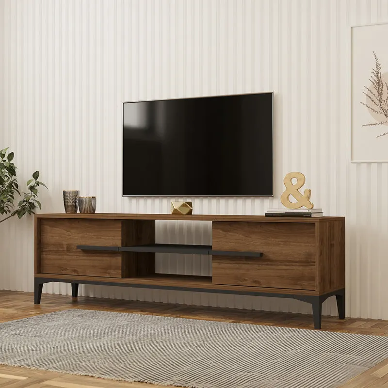 Comoda TV Eslem, 160x35x45 cm - Antracit-Nuc