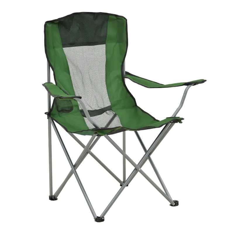 Scaun de exterior Pesca, metal si material impermeabil, 55x55x95 cm - Verde
