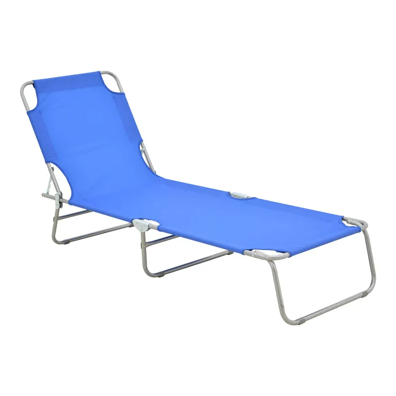 Șezlong Pasein, Silver-Antracit, 55x185x24 cm - Silver-Blue