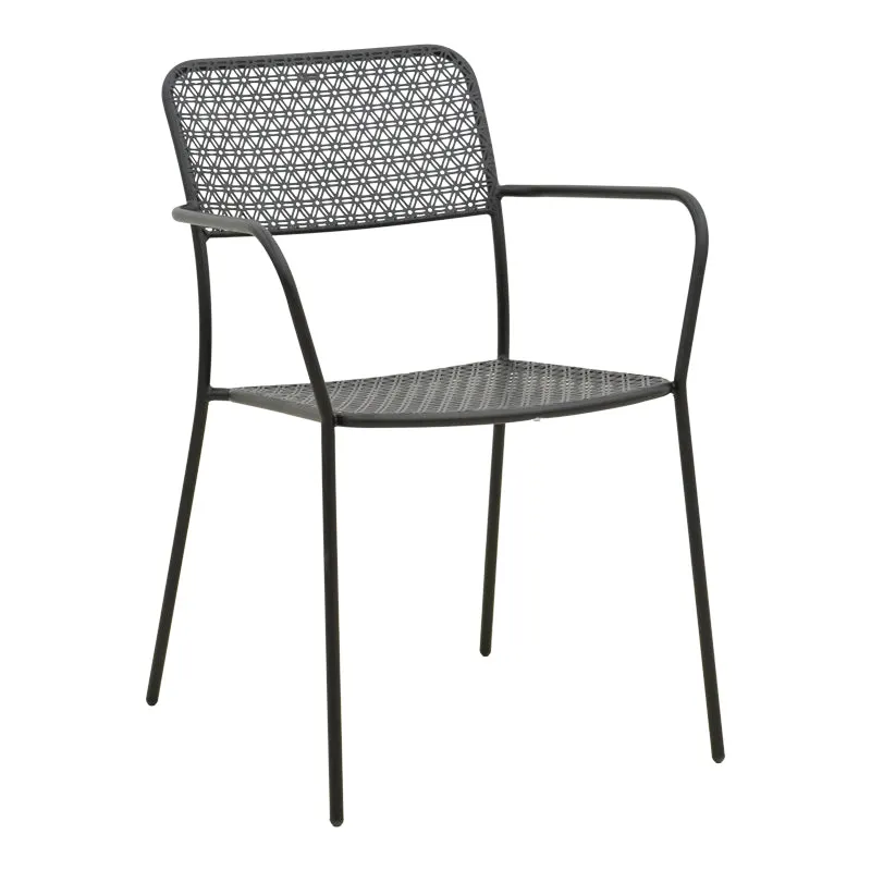 Fotoliu exterior Federal, metal, 57x58x82 cm - Negru