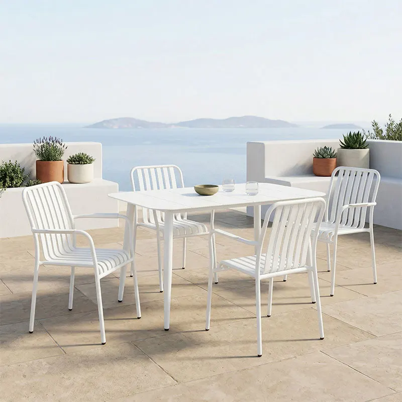 Set de sufragerie exterior Heven Vista, 5 piese, 120x70x72 cm - Alb