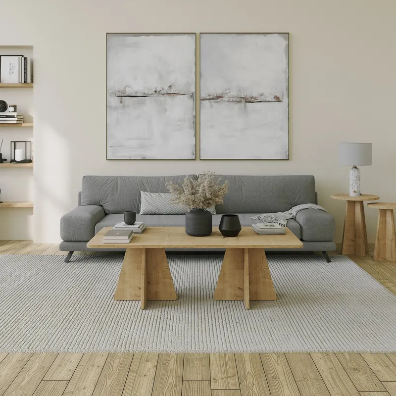Masa de cafea Mushroom 2 Neostill, Negru - Sapphire Oak, 120x60 cm - Sapphire Oak