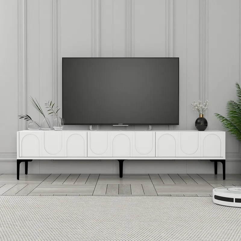 Mobilier Lyon 42, Crem - White Black, 180x35 cm - WhitenBlack