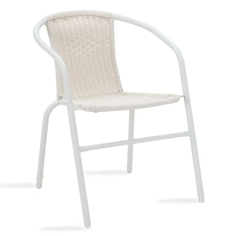 Scaun exterior Obbi, metal si PE, 56x54x73 cm - Alb