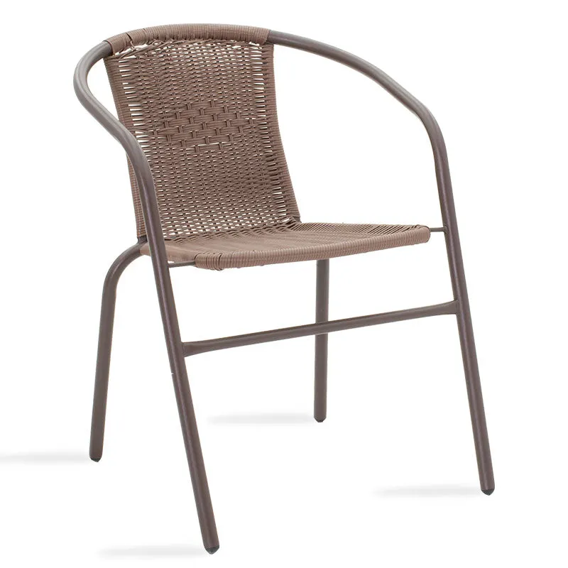 Scaun exterior Obbi, metal si PE, 56x54x73 cm - Maro