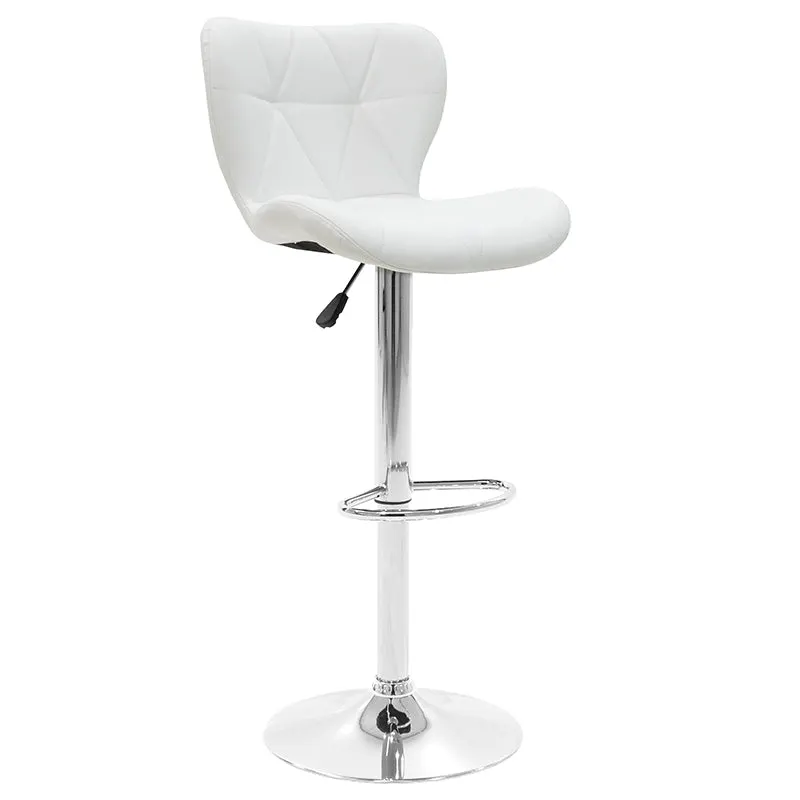 Scaun bar Coozy metal, reglabil pe inaltime, 47x45x90 cm - Alb