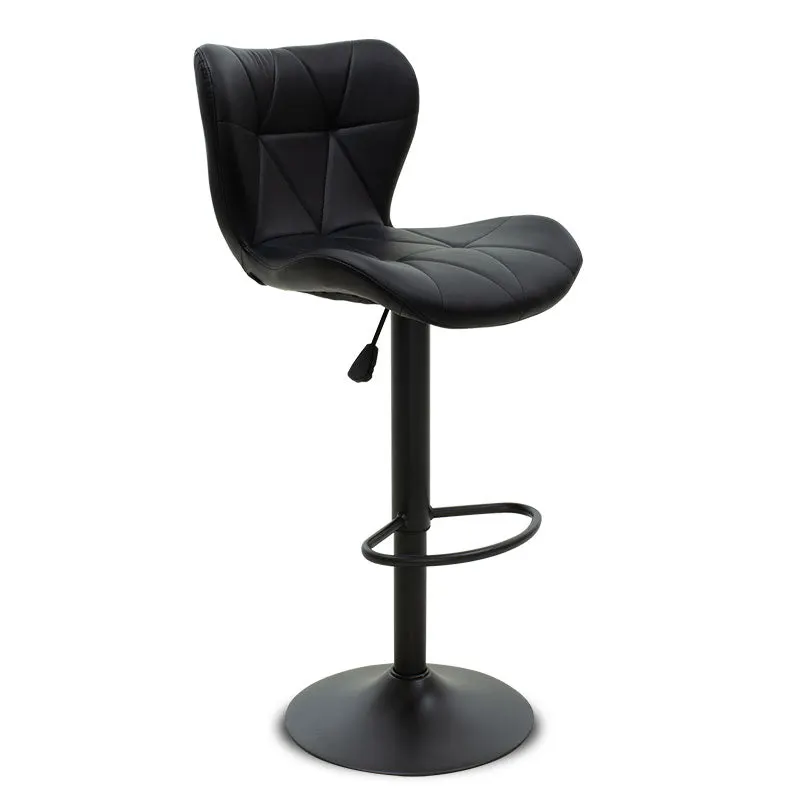 Scaun bar Coozy metal, reglabil pe inaltime, 47x45x90 cm - Negru